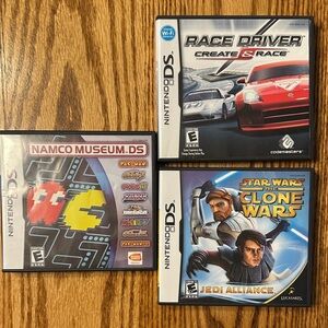 Nintendo DS Game lot. Race Driver Create, Namco Museum, Star Wars Clone Warsp